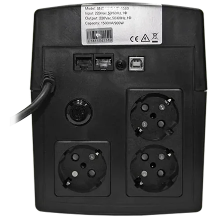 ИБП Ippon Back Basic 1500, 1500VA, 900Вт, AVR 162-280В, 6хС13, управление по USB, без комлекта кабелей, фото 2