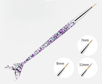 Набор кистей "Русалка" прозрачная ручка, 3 шт