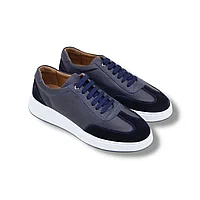 Кроссовки-кеды мужские натуральная кожа синего цвета