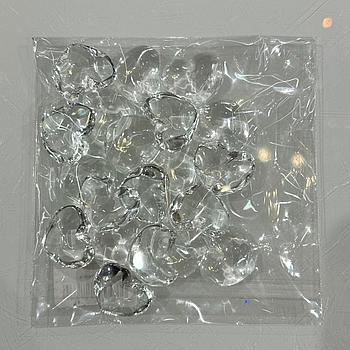 Кабошоны сердце стекло, 20шт