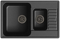 Кухонная мойка LEX St. Moritz 740 74х48х18 см, кварцевый песок, тон черный