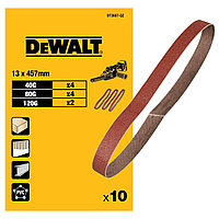 Лента шлифовальная DeWALT 13х457мм 40G; 80G; 120G 10шт. DT3607-QZ