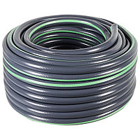 Шланг Вихрь поливочный ПВХ усиленный премиум, пищевой пятислойный армированный 3/4, 50м серый 73/7/2/12