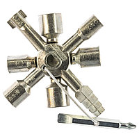 Ключ для электрошкафов с битой и переходником KNIPEX "TwinKey®" 001101