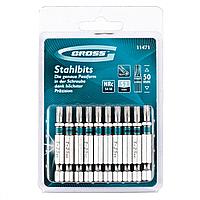 Набор бит GROSS сталь S2 SL5.0х50мм 10шт. 11325