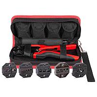 Набор пресс-клещи ручной механический КВТ "QUICK PRO" СТВ+5 c матрицами для опрессовки наконечников 89227