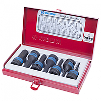 Набор ударных глубоких торцевых насадок KING TONY 1/2" HEX 4-14 ММ L = 60 ММ 4407MP