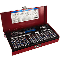 Набор торцевых головок KING TONY с принадлежностями 1/4" шестигранные 4-13 мм 26 шт. 2526MR