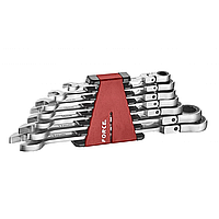 Набор ключей FORCE комбинированных шарнирных с трещоткой 7шт. 50726F