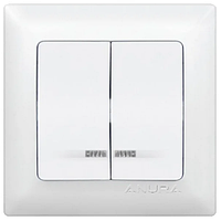 Выключатель двуклавишный с подсветкой KLAUS AE01104