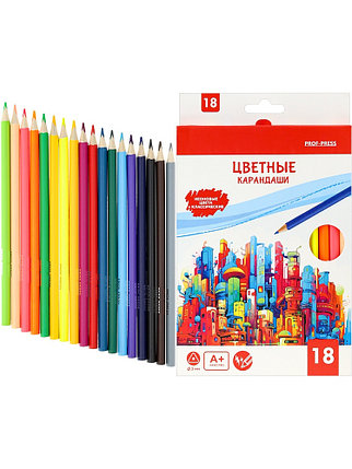 Цветные неоновые карандаши. ГОРОД 18 цв., фото 1