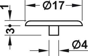 Заглушка для "Minifix",  D17 мм,  черная, пластмасса, для толщины детали 16 - 19 мм; 15 или 16 мм, фото 1