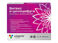 Витамир ( Vitamir ) Витекс и цимицифуга с Д3, для женского гормонального здоровья и нормализации цикла, 30 таблеток