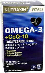 Нутраксин Виталс Омега-3 + Co-Q10, 60 мягких таблеток / Nutraxin Vitals Omega-3 + Co-Q10 60 Softgel