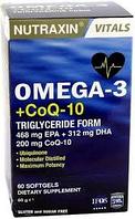 Нутраксин Виталс Омега-3 + Co-Q10, 60 мягких таблеток / Nutraxin Vitals Omega-3 + Co-Q10 60 Softgel