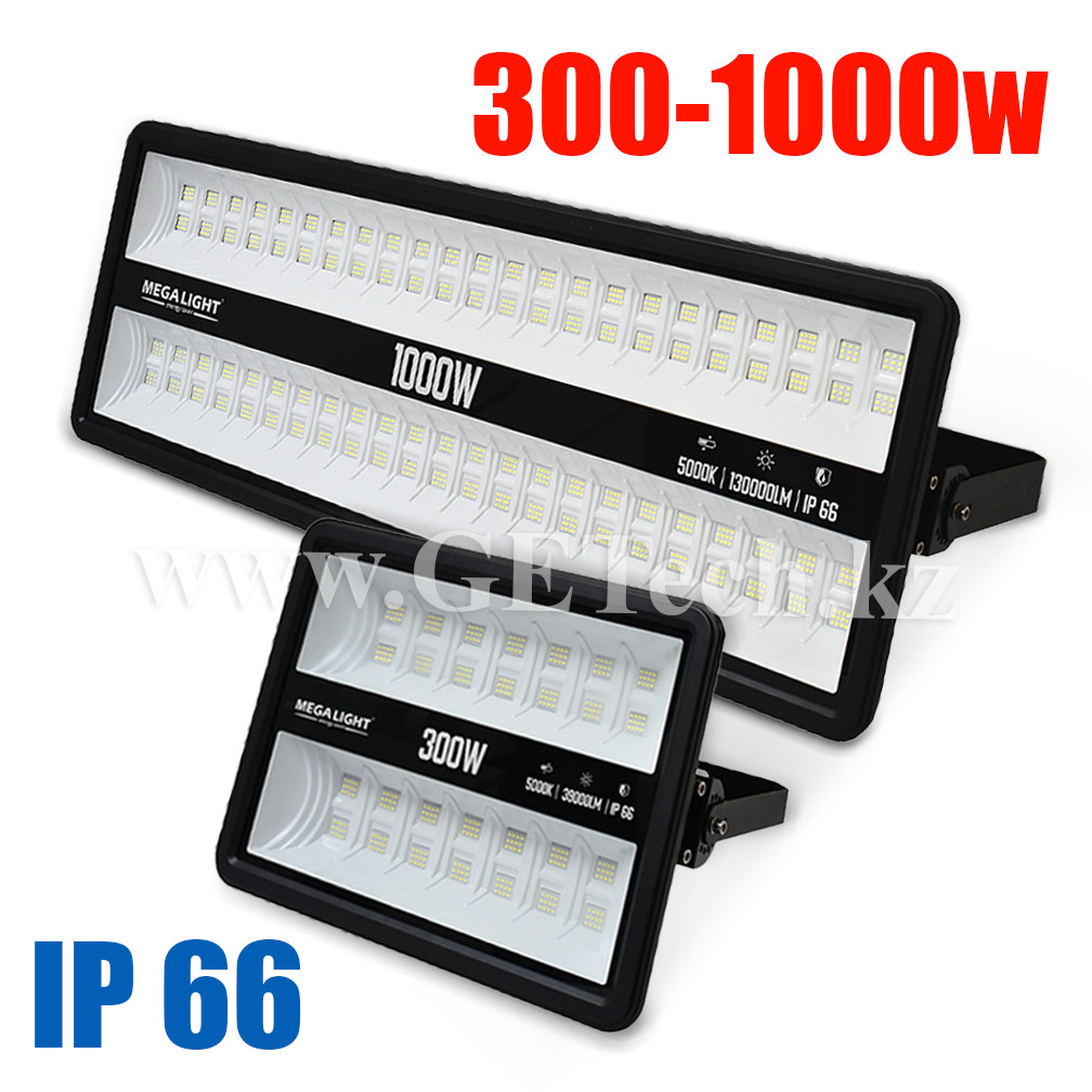 Прожектор LUMIX LED 300 Вт, 400 Вт, 500 Вт, 600 Вт, 800 Вт, 1000 Вт 5000К IP66 Черный, фото 1