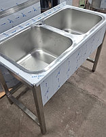 Ванна моечная 2-х секционная ЦЕЛЬНОТЯНУТАЯ 1200*700 мм