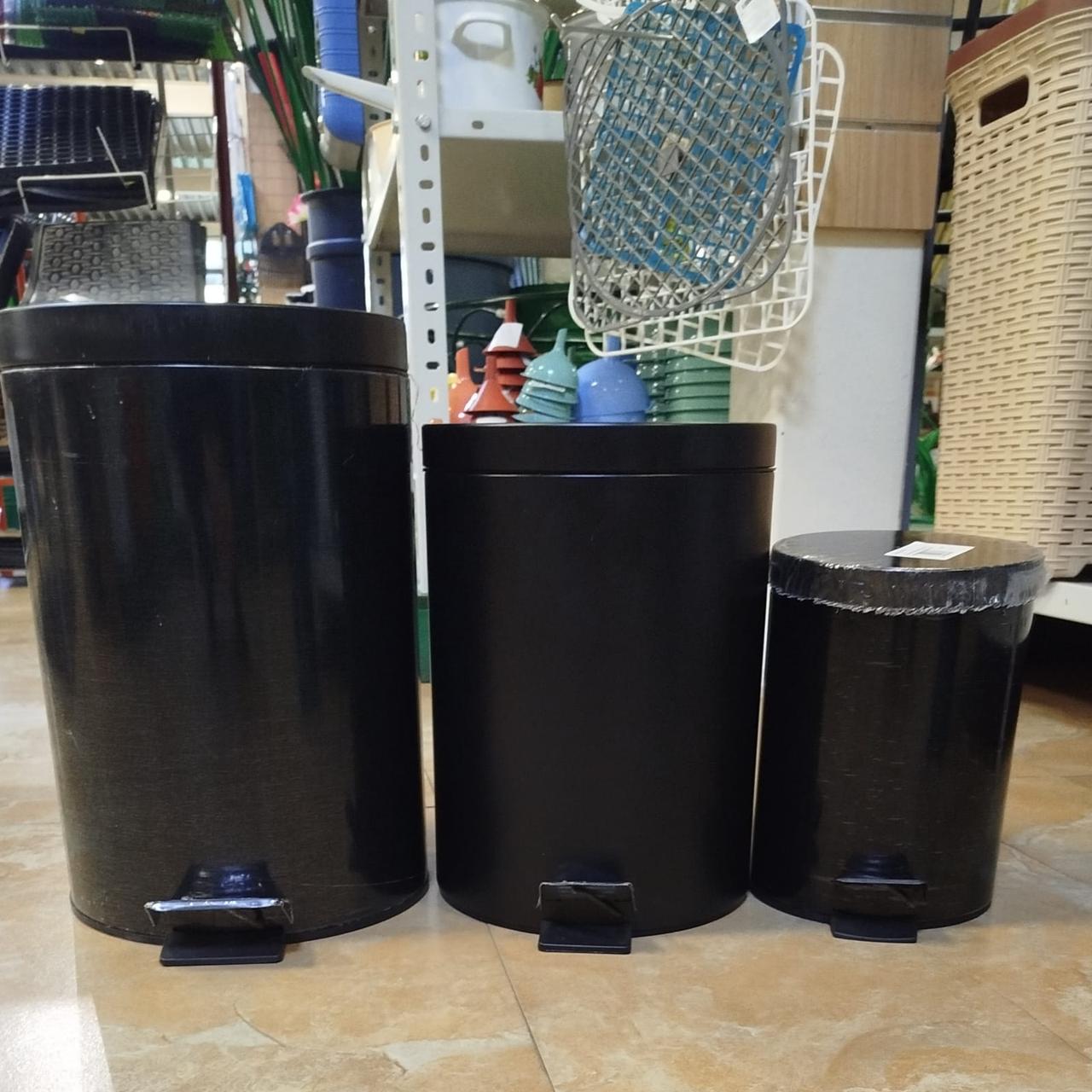 Урна металлическая с педалью 5л ВО9-5LB черная, фото 1