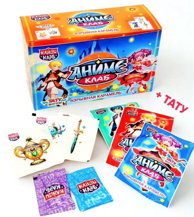 Карамель "Аниме- Клаб " с татуировкой  2 гр / Кэнди Клаб / (50 шт в уп)