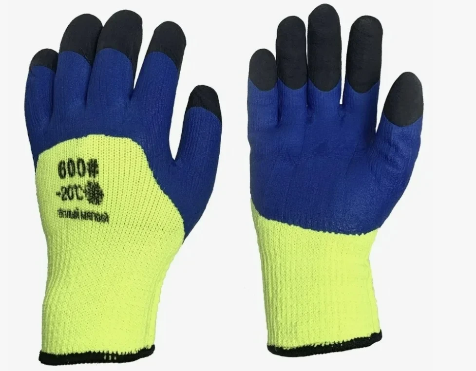 Перчатки рабочие зимние с латексным покрытием -25