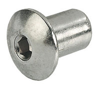 Втулочная гайка с плоскоконической головкой, d9, сталь, никелированная