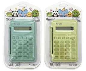 Калькулятор Renzdo карманный с крышкой, 8 разрядный, 10*6,5 см, цвета в ассортименте, на блистере.