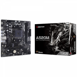 Материнская плата Biostar MB AM4 A520 2-DIMM DDR4 4 x SATA III 1 x M.2 1 x DP Port 1 x HDMI Port 1 x LAN port 	Micro AT (A520MS)