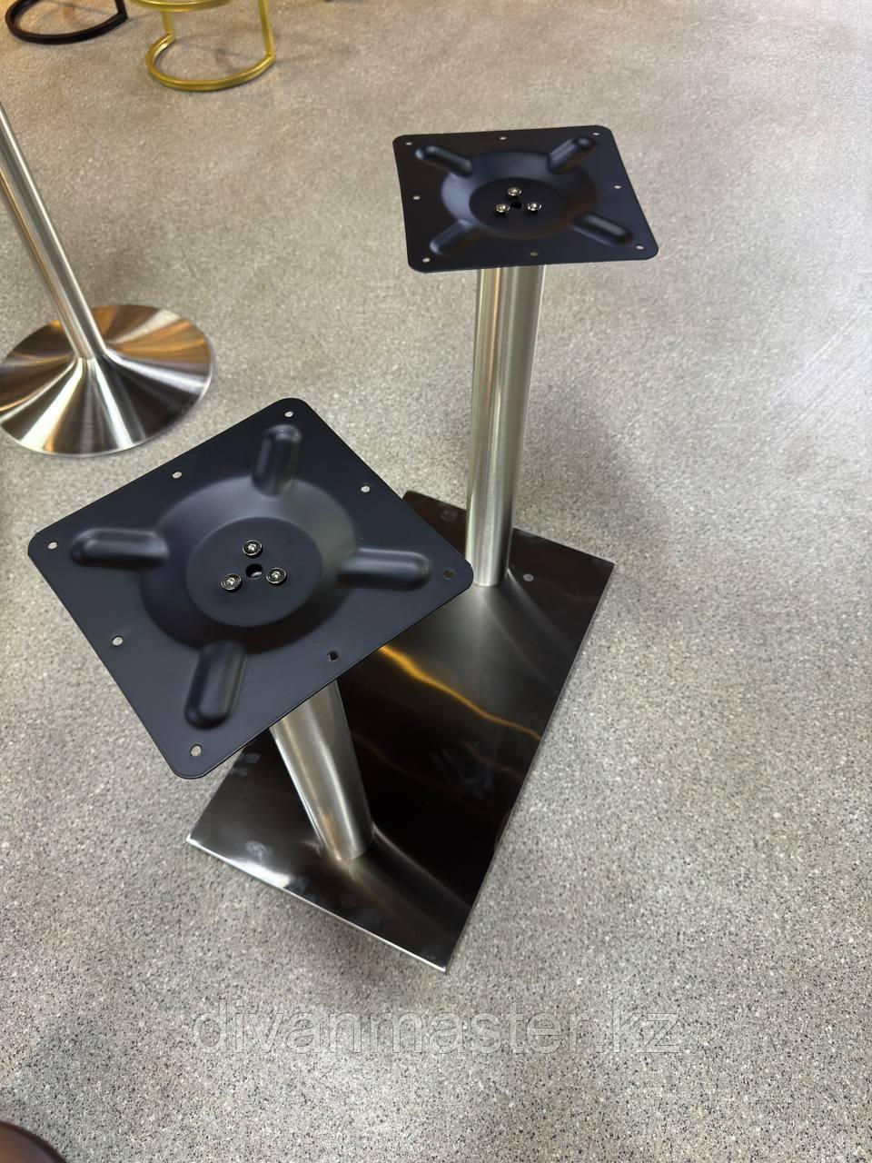 Подстолье двойное для стола, сатин хром