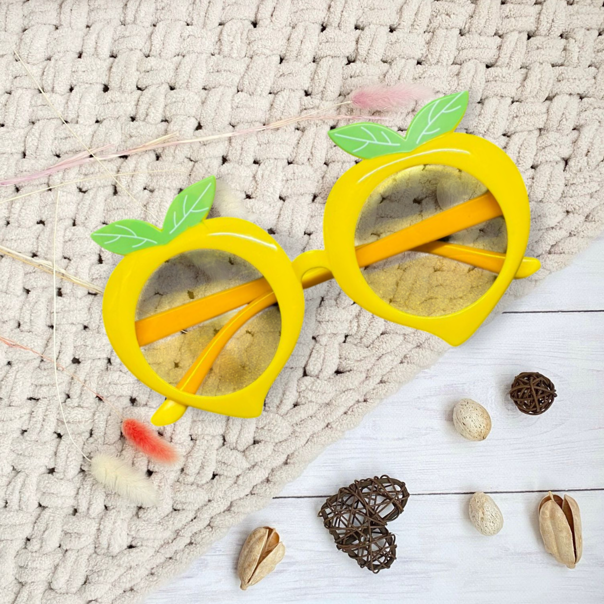 Карнавальные очки лимон желтые