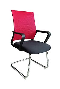 Кресло офисное на полозьях красное