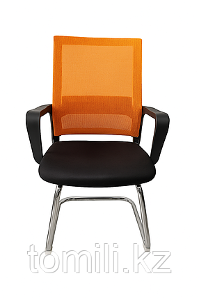 Кресло офисное на полозьях оранжевое, фото 1