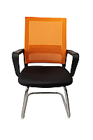 Кресло офисное на полозьях оранжевое