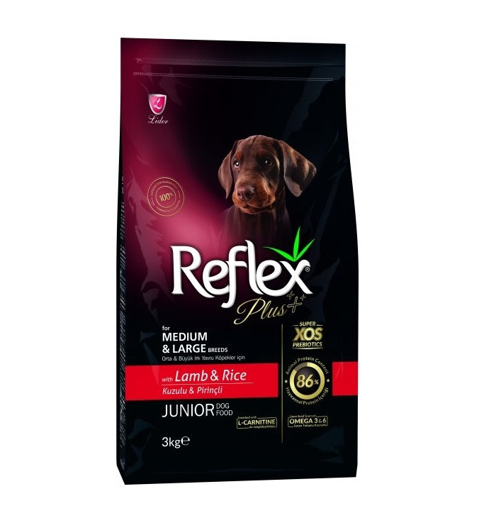 Reflex Plus Junior LAMB Medium&Large 3 кг для щенков всех пород на ягненке, фото 1