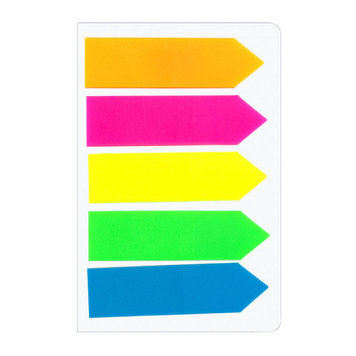 Закладки клейкие "Basy", 12 х 45 мм, стрелки, пластиковые, 5 цв х 25 листов