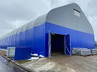 Бескаркасный ангар в форме домика