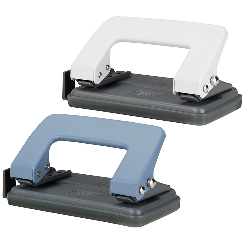 Дырокол DELI до 10 листов, металлический корпус, с линейкой, фото 1