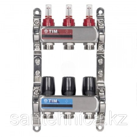 Коллекторная группа с расход. TIM 1"-3 вых. (с крепл.) НЕРЖ. СТАЛЬ (1/2), фото 1