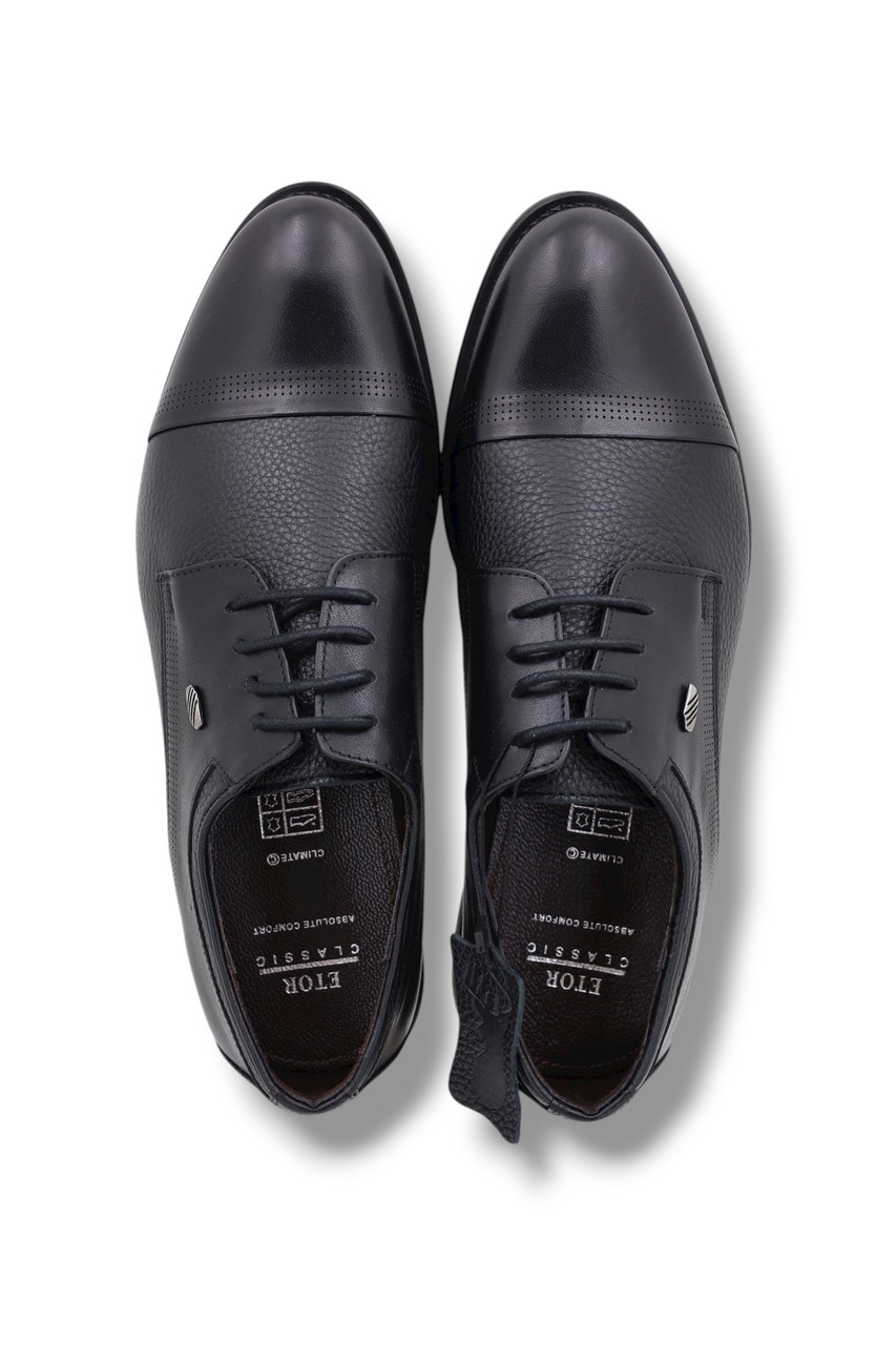 Классические мужские туфли из натуральной черной кожи "Этор" - фото 1 - id-p128297228