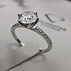 Сертификат GIA, золотое кольцо, размер 17, с бриллиантом 1,01Ct SI1/L VG, 0.12Ct SI1/G, EX-Cut, фото 6