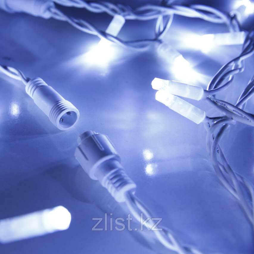 Белая уличная гирлянда Нить - 10 метров, 100 крупных лампочек, фото 1