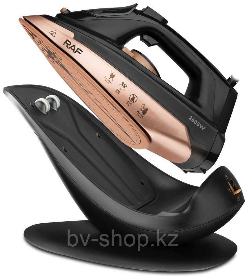 Утюг RAF R.1305 — беспроводной, 2600W, чёрный, фото 1
