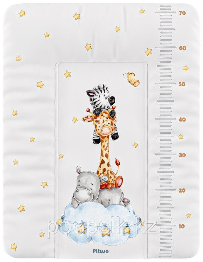 Пеленальный матрас Pituso 4210-59, 72x52 см, белый, желтый