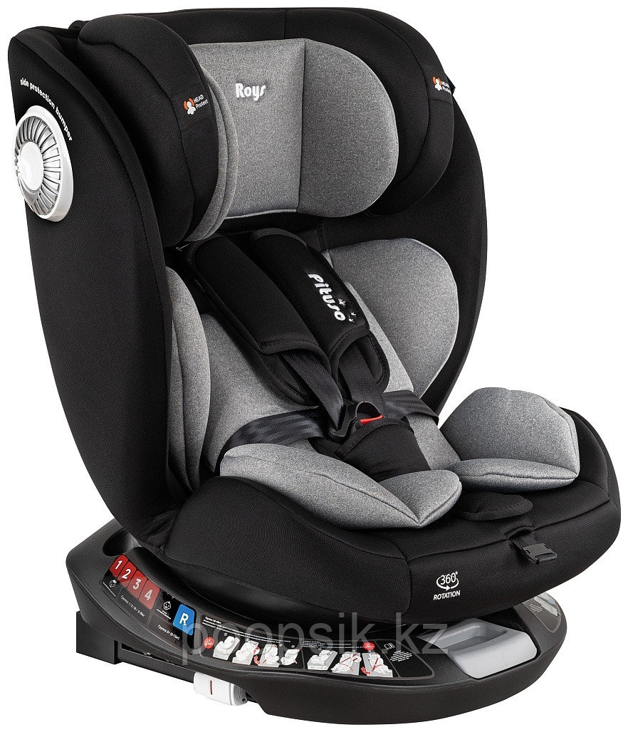 Pituso G406-BL-GR 0/1/2/3 (до 36 кг) серый, черный