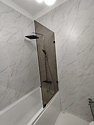 Шторка на ванну из стекла неподвижная с установкой бронзовое стекло