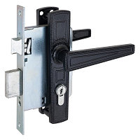 ОМЕГА ЗВ7.01 замок врезной цилиндровый с ручкой 2 ключа черный (коробка 30 шт.)