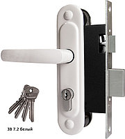 ОМЕГА ЗВ7.01 замок врезной цилиндровый с ручкой 2 ключа белый (коробка 30 шт.)