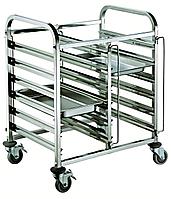 Тележка для противней из нержавеющей стали 6 ярусов прочная, вместительная для кухни/кафе