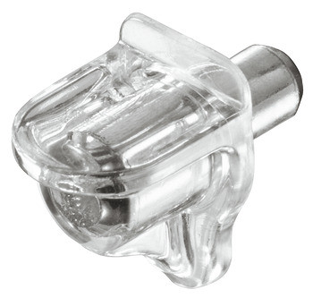 Крепление меб., прозрачное, 5мм, пластмасса, штифт: сталь, фото 1