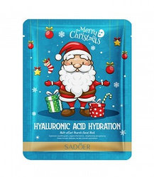 Рождественская тканевая маска для лица (Гиалуроновая кислота) SADOER, 25г
