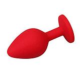 Силиконовая анальная пробка красная L, фото 2
